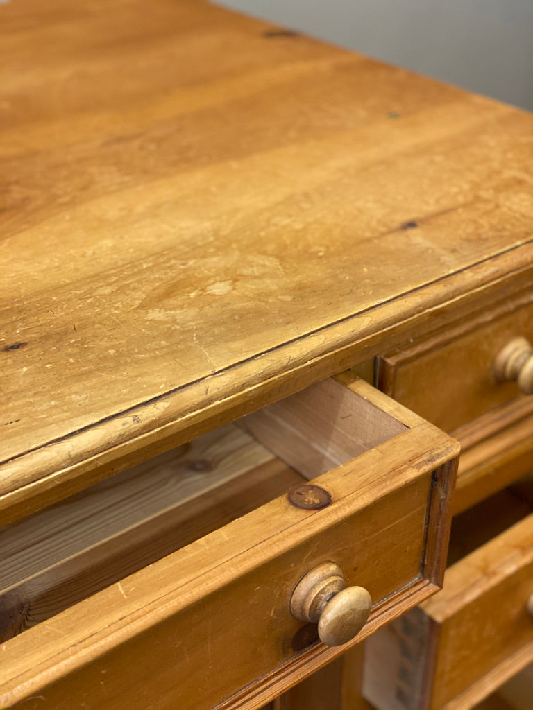 Pine Double Pedestal Desk