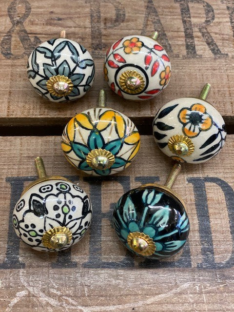Set of Six Ceramic Drawer Knobs – Poppy Greens Home