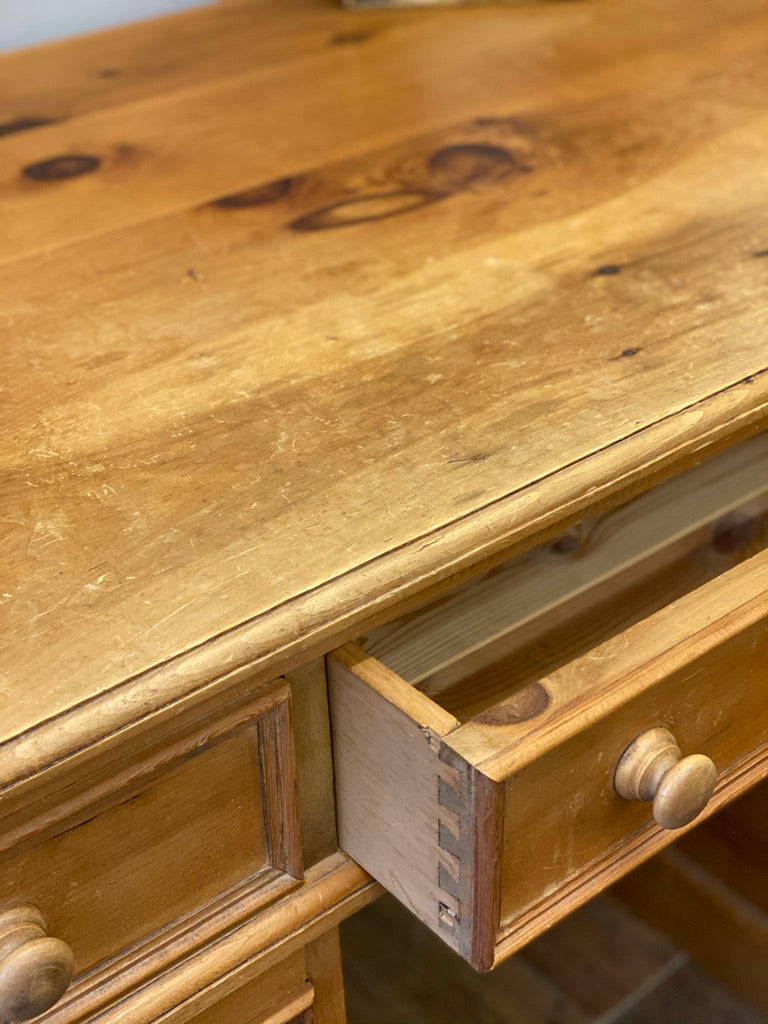 Pine Double Pedestal Desk