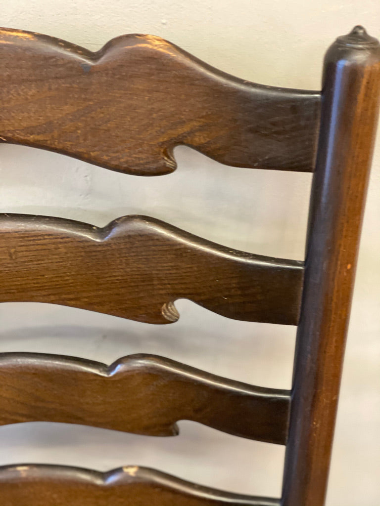 Traditional Ladderback Carver Chair with Rush Seating