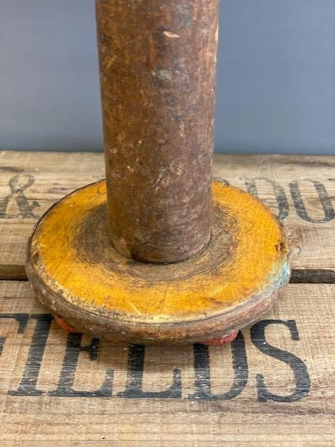 Vintage Wooden Textile Bobbin Table Lamp