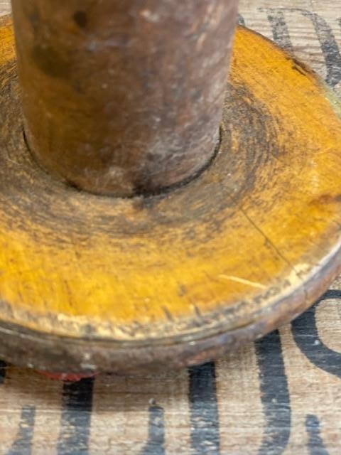 Vintage Wooden Textile Bobbin Table Lamp