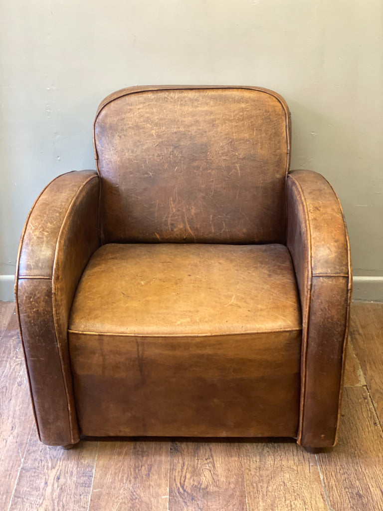 Distressed Vintage Leather Chair