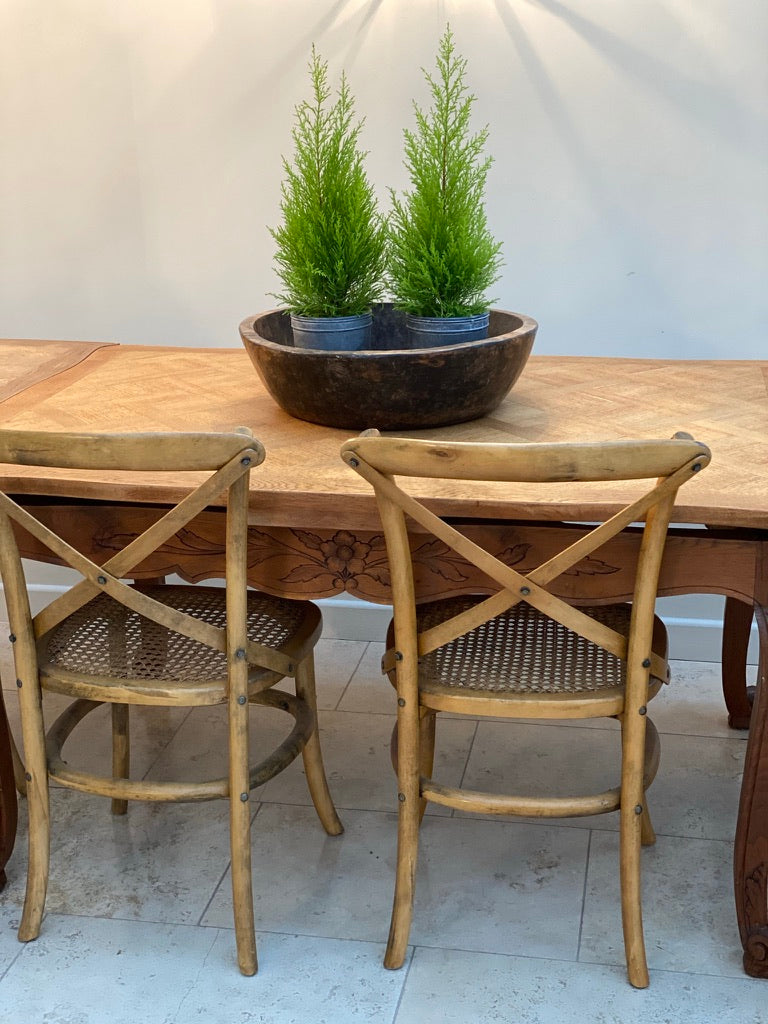 French Louis XV Style Parquet Top Extending Dining Table