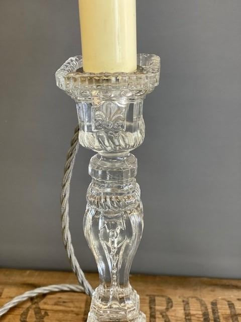 Glass Candlestick Table Lamp